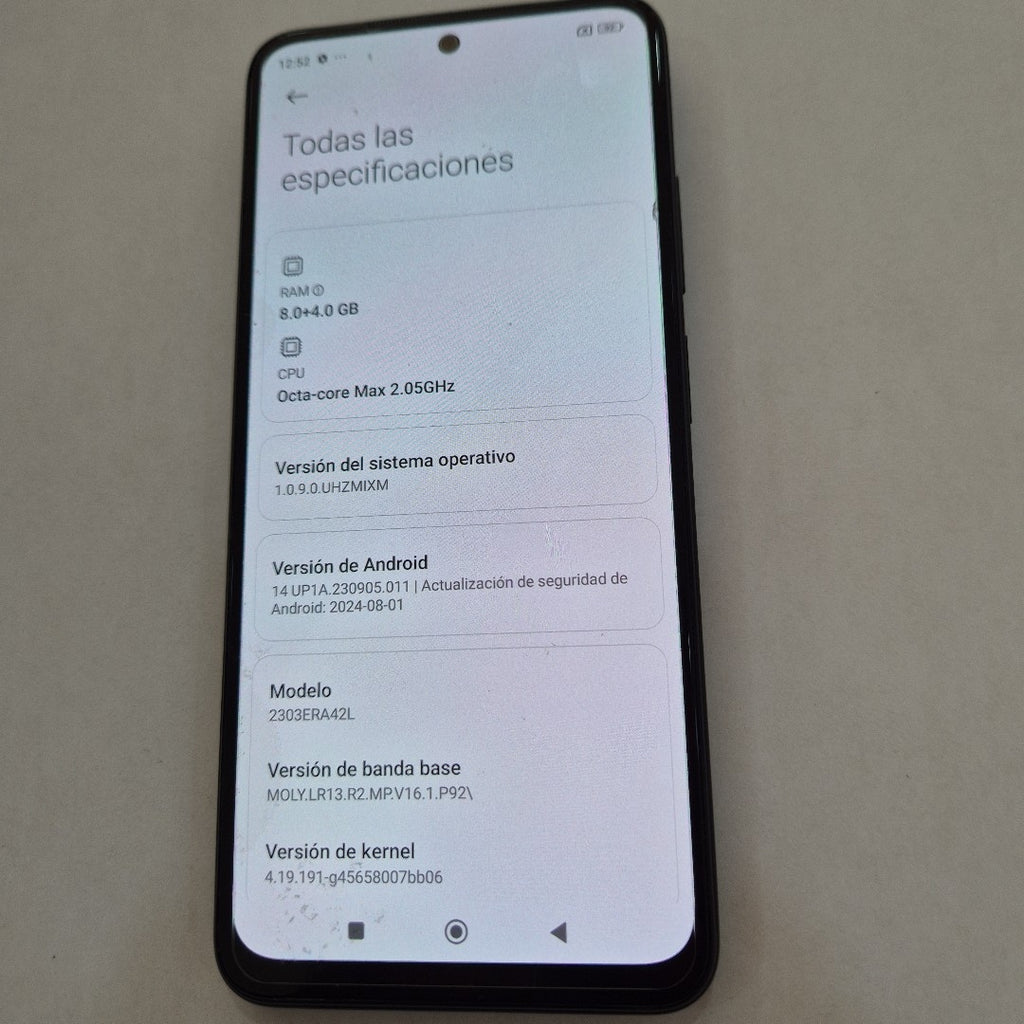 CELULAR XIAOMI REDMI NOTE 12S 2303ERA42L (2023) 256 GB 8 GB RAM (SEMINUEVO)