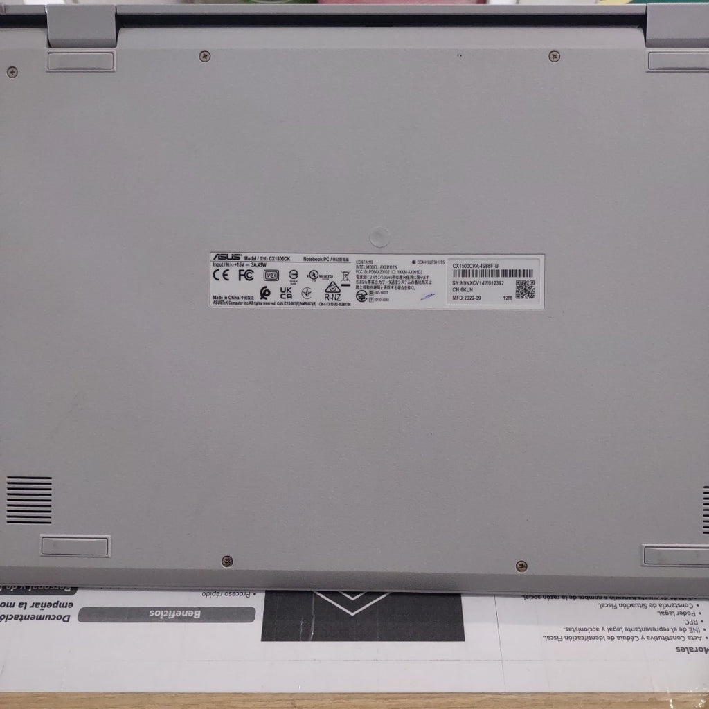 LAPTOP ASUS CHROMEBOOK CX1500CKA-IS88F-B (2022) 64 GB EMMC 4 GB RAM (SEMINUEVO)