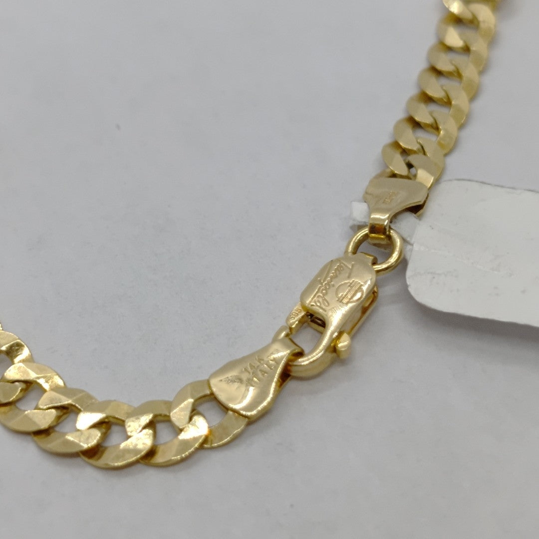 PULSERAS CABALLERO BARBADA AMARILLA ORO 14K 6.4 (NUEVO)