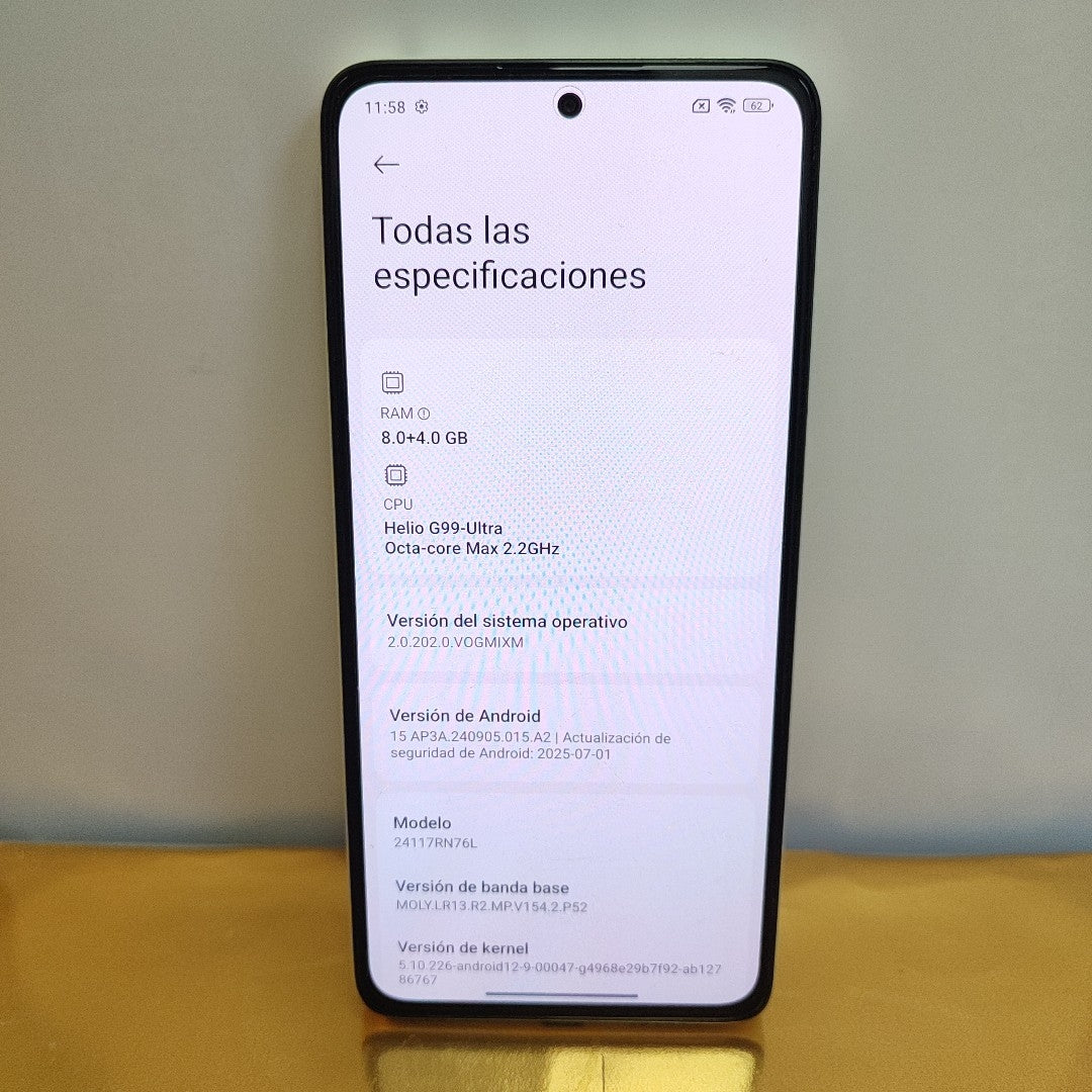CELULAR XIAOMI REDMI NOTE 14 24117RN76L (2025) 256 GB 8 GB RAM (SEMINUEVO)