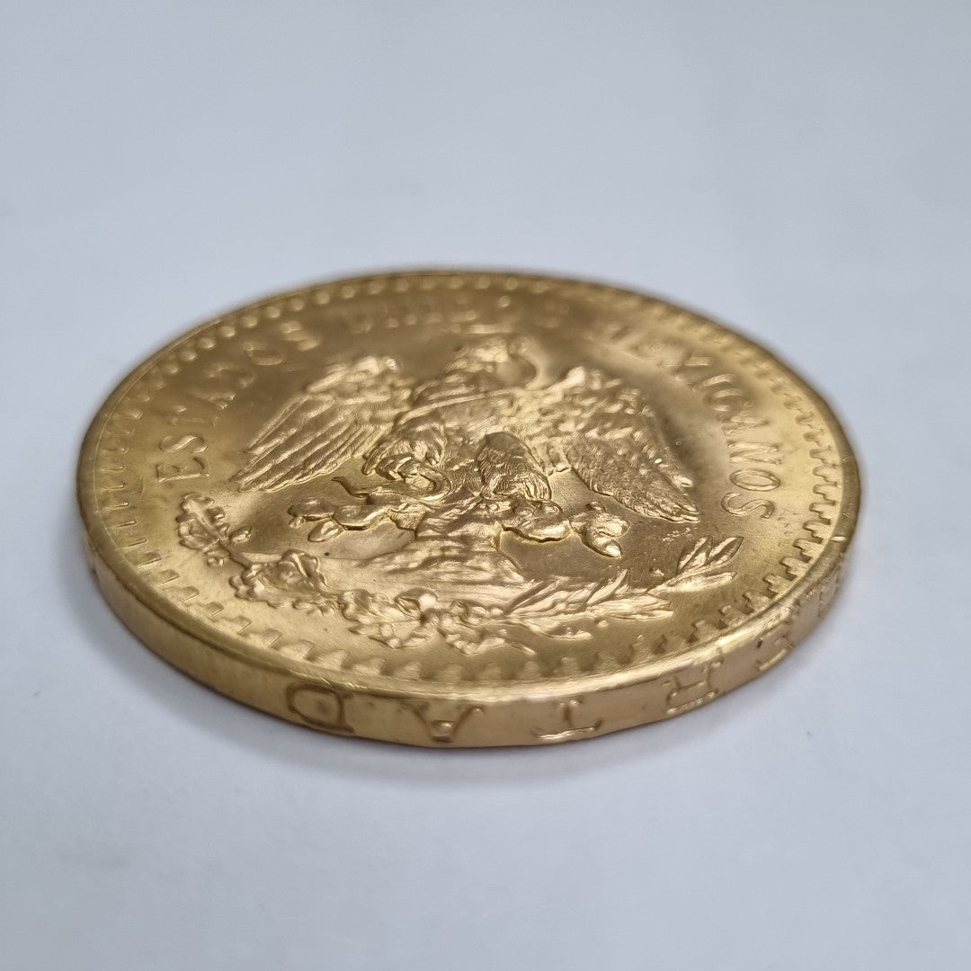 K1 41,60 GRMS - DTO. 0,00 GRMS - 21 K - AVALÚO 76003,20 * IDENTIFICACIÓN  MONEDA NOMINATIVA * MONEDAS PESOS  50 PESOS (SEMINUEVO)