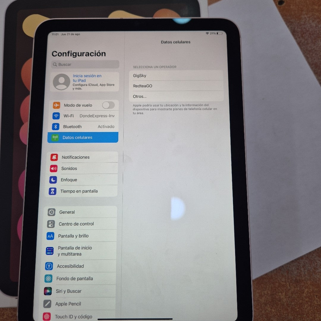 TABLETA APPLE IPAD MINI 6 A2568 64 GB 4 GB RAM (SEMINUEVO)