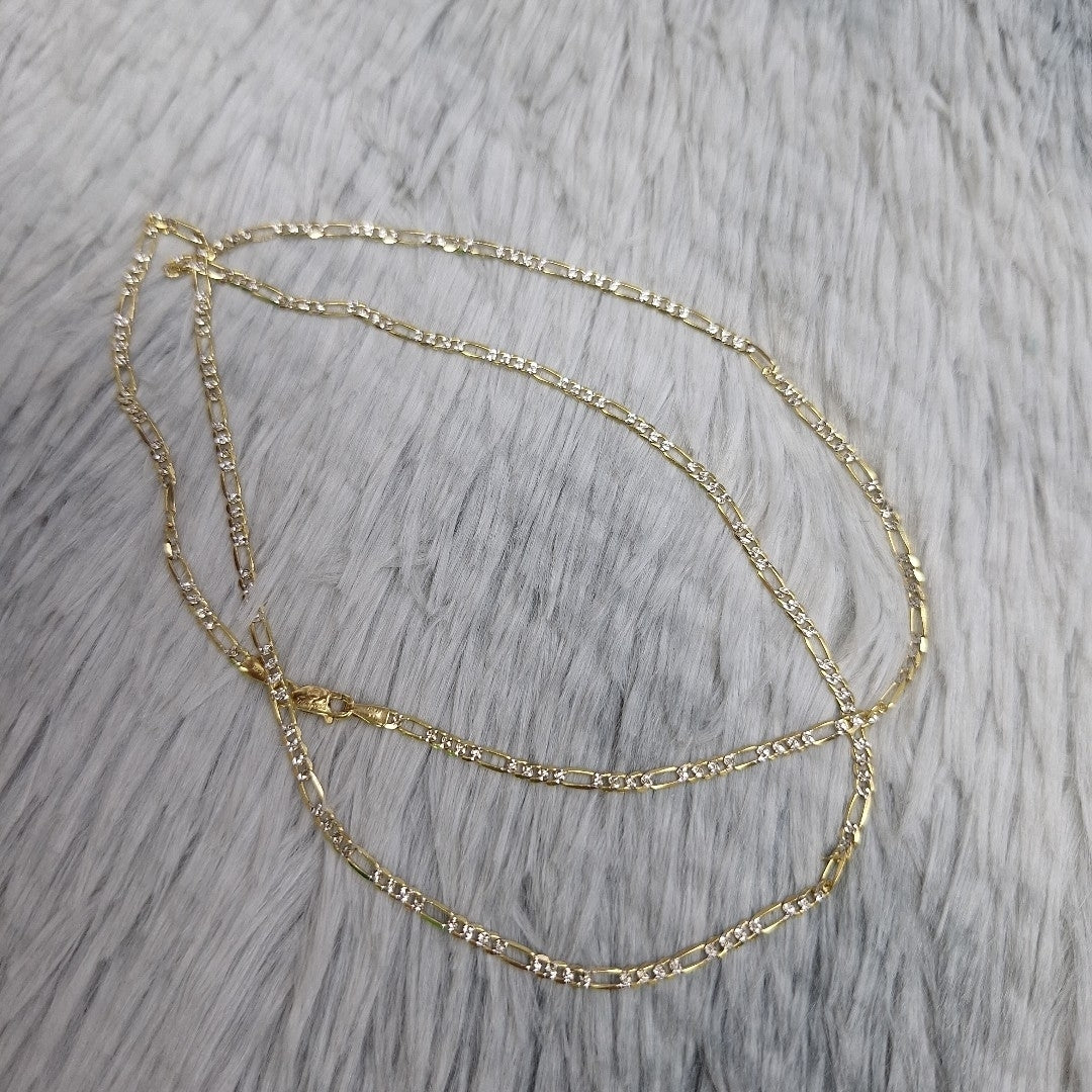CADENAS CARTIER 3*1 DIAMANTADA ORO 14K 5.4 (NUEVO)