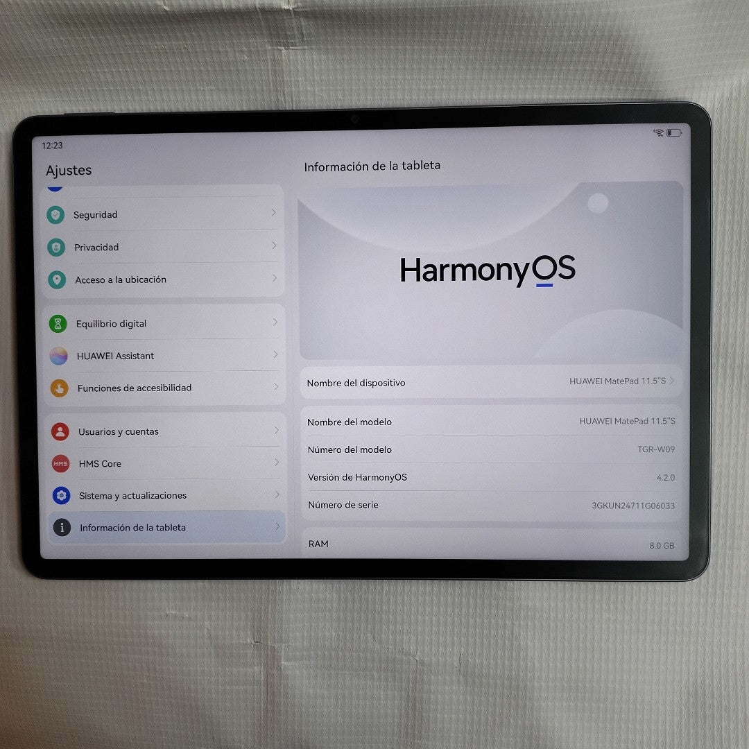 TABLETA HUAWEI MATEPAD 11.5"S TGR-W09 (2024) 256 GB 8 GB RAM (SEMINUEVO)