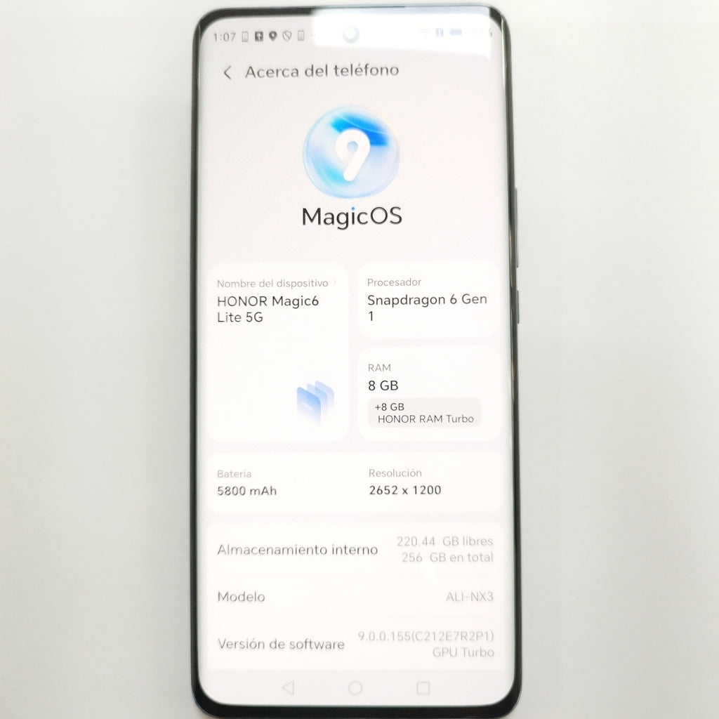 CELULAR HONOR MAGIC6 LITE 5G ALI-NX3 (2023) 256 GB 8 GB RAM (SEMINUEVO)