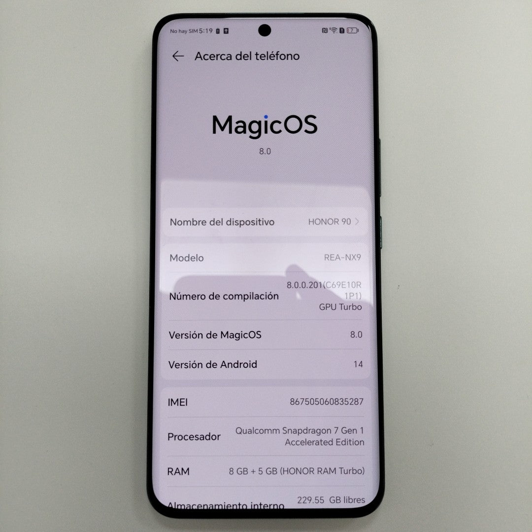 CELULAR HONOR 90 REA-NX9 (2023) 256 GB 8 GB RAM (SEMINUEVO)