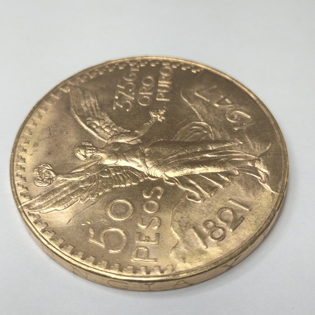Moneda Centenario Cincuenta Pesos Oro Mexicano 21.6K