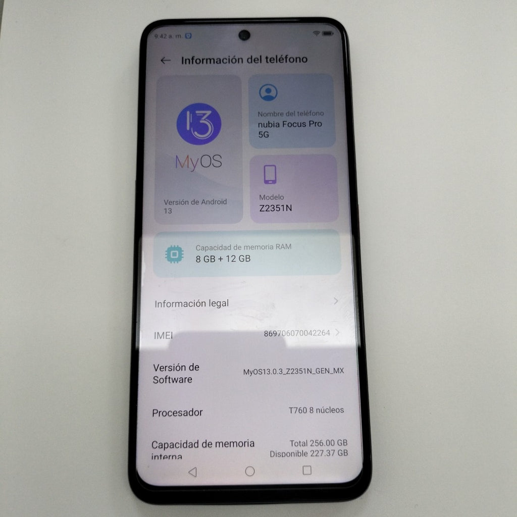 CELULAR NUBIA  FOCUS PRO 5G Z2351N 256 GB 8 GB RAM (SEMINUEVO)
