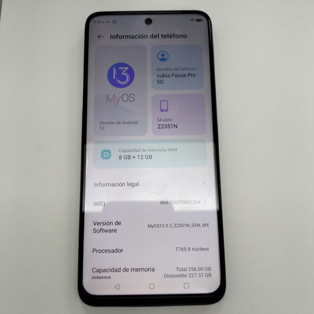 CELULAR NUBIA  FOCUS PRO 5G Z2351N 256 GB 8 GB RAM (SEMINUEVO)