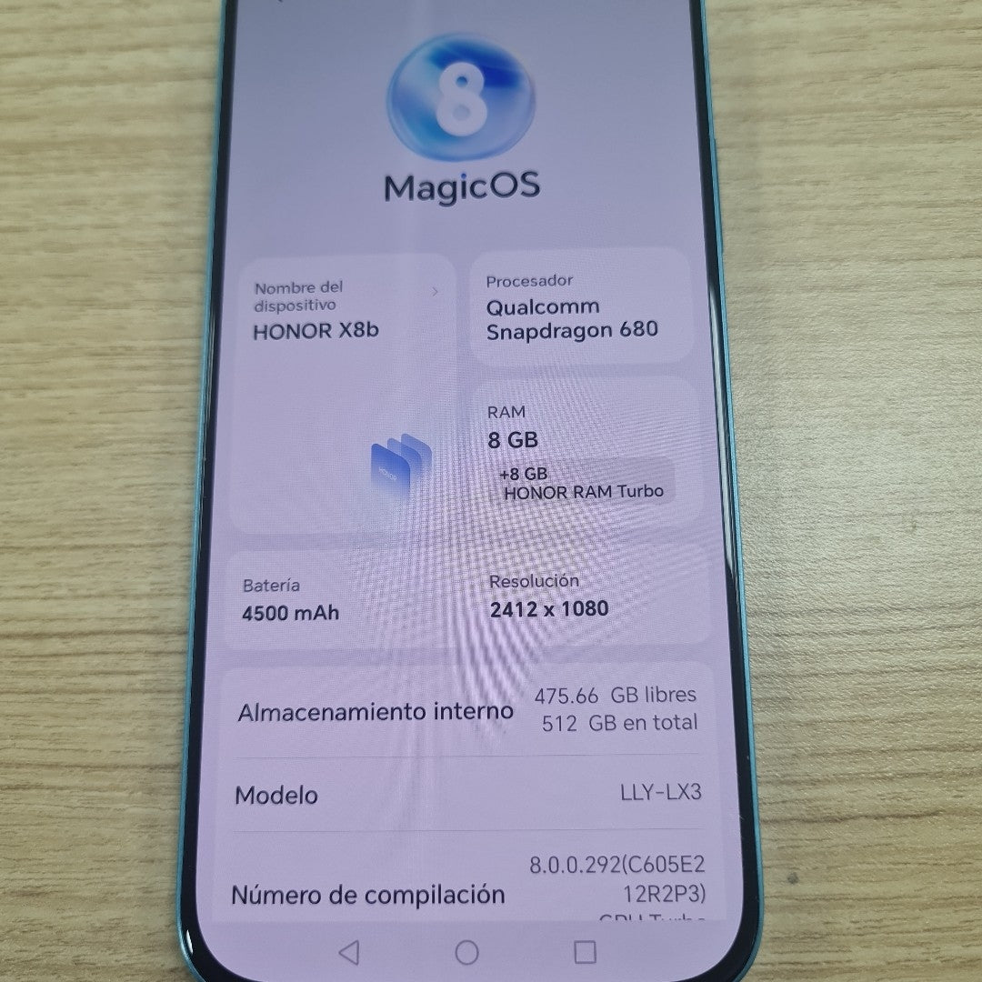 CELULAR HONOR X8B LLY-LX3 (2023) 512 GB 8 GB RAM (SEMINUEVO)