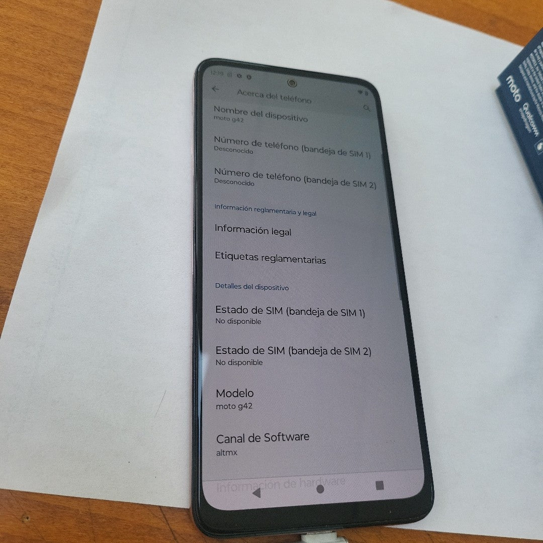 CELULAR MOTOROLA MOTO G42 XT2233-1 128 GB 4 GB RAM (SEMINUEVO)