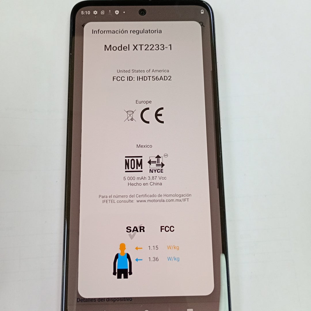 CELULAR MOTOROLA MOTO G42 XT2233-1 128 GB 4 GB RAM (SEMINUEVO)