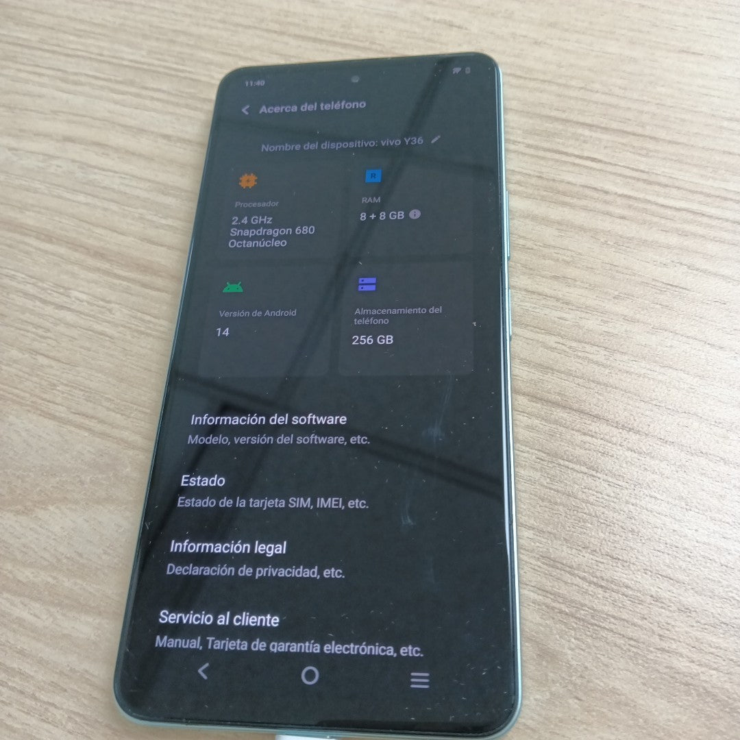 CELULAR VIVO Y36 V2247 128 GB 8 GB RAM (SEMINUEVO)