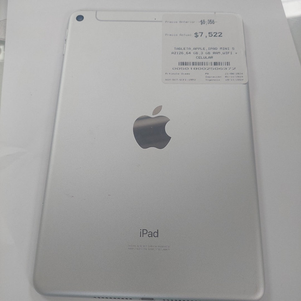 TABLETA APPLE IPAD MINI 5 A2126 64 GB 3 GB RAM