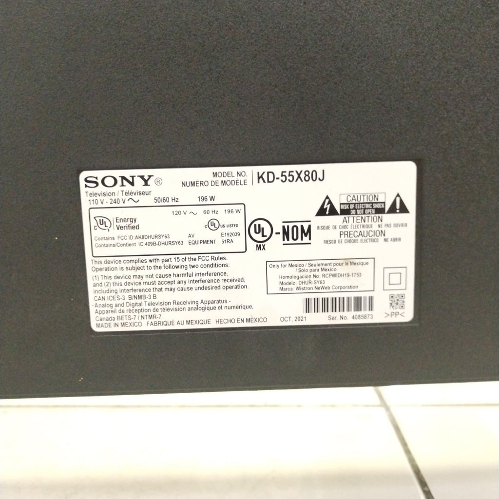PANTALLA SONY KD-55X80J (2021) 55" LED 4K (SEMINUEVO)