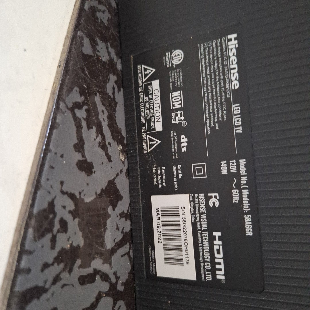 PANTALLA HISENSE 58A6GR (2022) 58" LED 4K (SEMINUEVO)