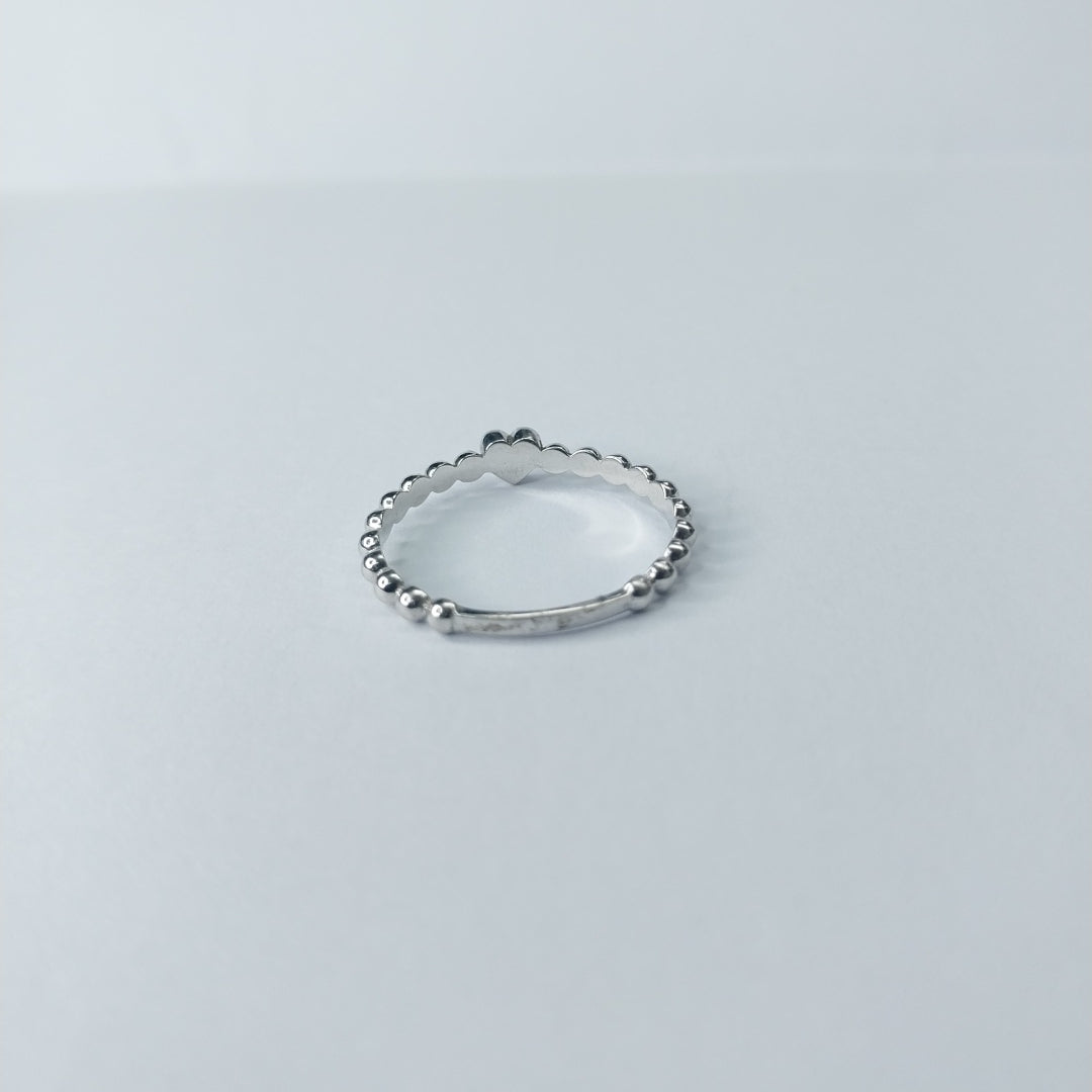 10151AND44965B449 FRD3 ANILLO DE BOLITAS CON CORAZON EN MEDIO O/B ORO 14K 1.5GRS (NUEVO)
