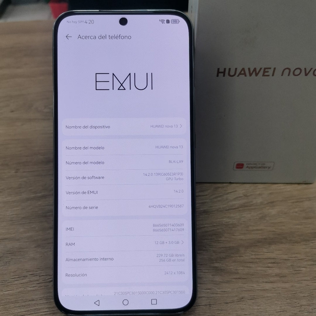 CELULAR HUAWEI NOVA 13 BLK-LX9 (2024) 256 GB 12 GB RAM (SEMINUEVO)
