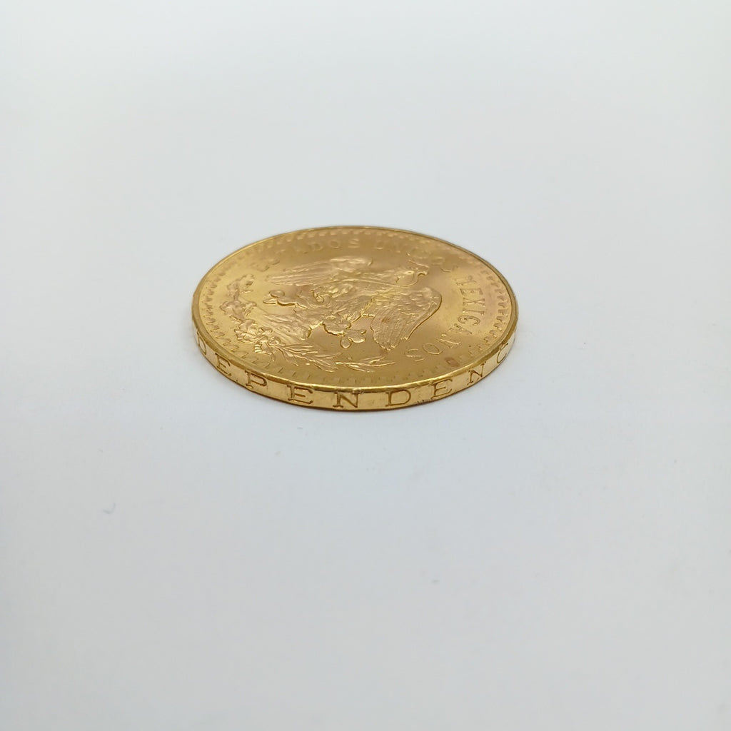 K1 41.6 GRMS - DESC. 0 GRAMOS - 21 K - AVALÚO 74131.2 * * IDENTIFICACIÓN MONEDA NOMINATIVA. * MONEDAS PESOS 50 PESO (SEMINUEVO)