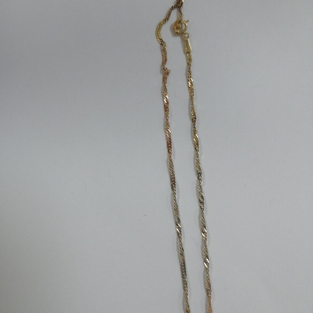 CADENA. ORO, ORO COMBINADO. 14 K 1.9 GRMS (SEMINUEVO)