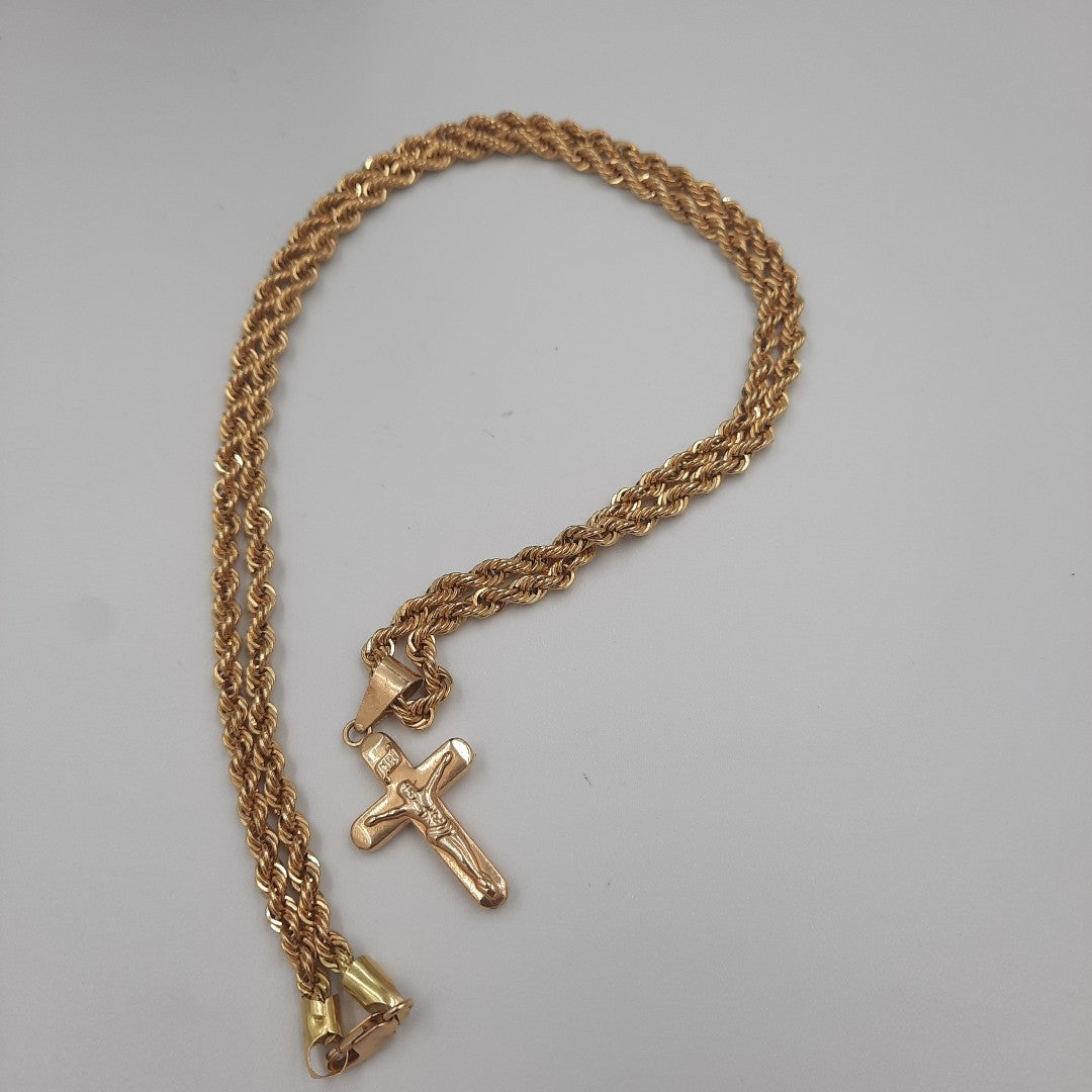 CADENA, CRUCIFIJO. ORO. 18 K 11.4 GRMS (SEMINUEVO)