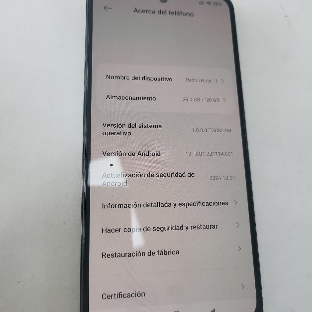 CELULAR XIAOMI REDMI NOTE 11 2201117TG 128 GB 6 GB RAM (SEMINUEVO)