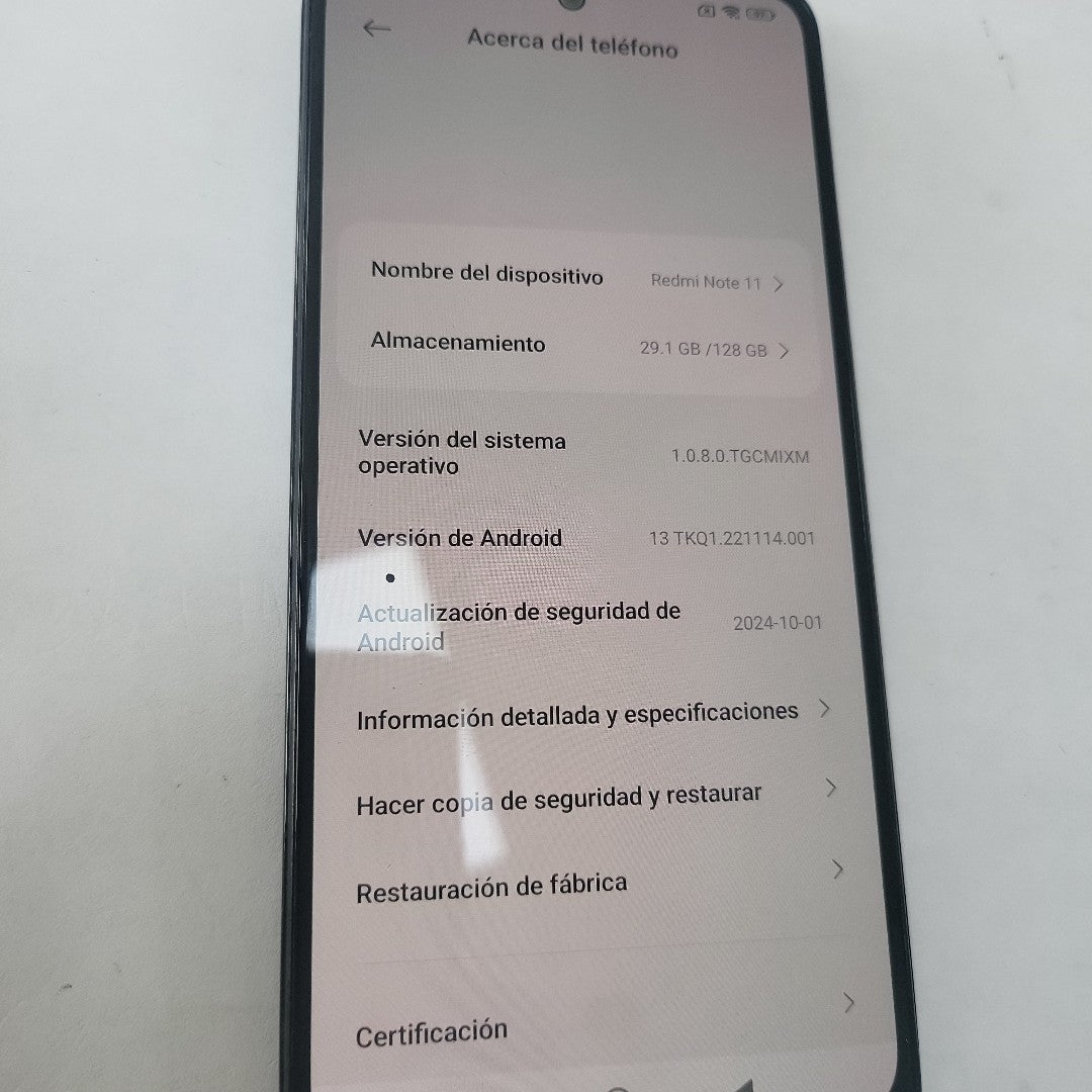 CELULAR XIAOMI REDMI NOTE 11 2201117TG 128 GB 6 GB RAM (SEMINUEVO)