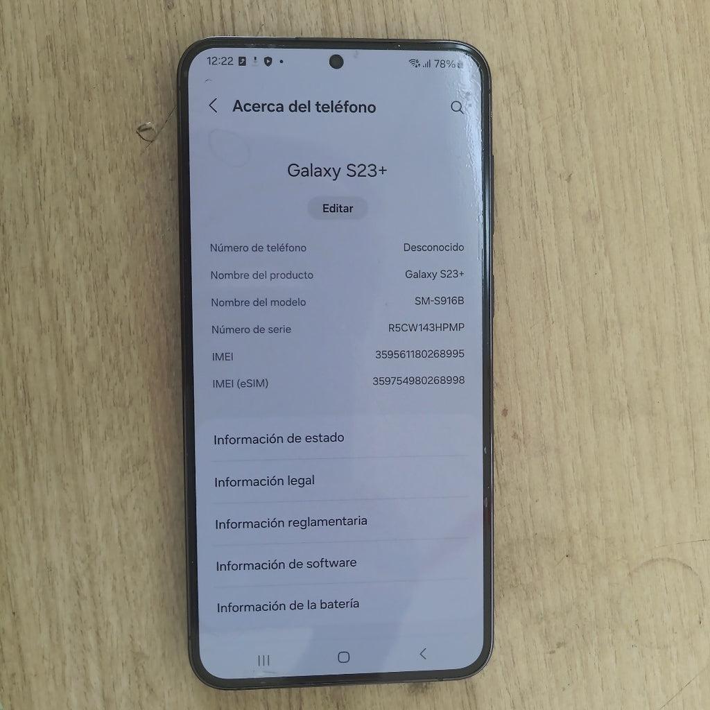 CELULAR SAMSUNG GALAXY S23+ SM-S916B 512 GB 8 GB RAM