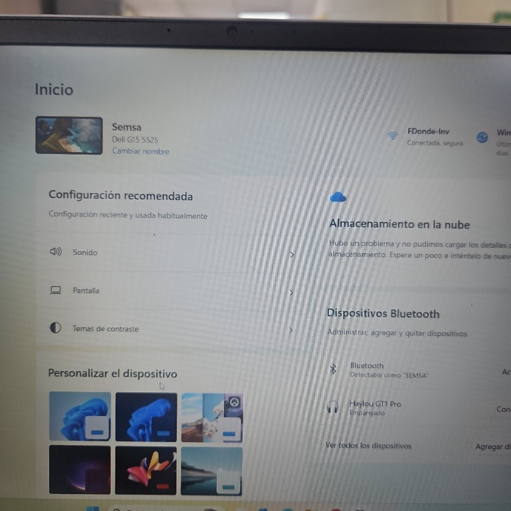 LAPTOP DELL G15 5525 (2023) 512 GB SSD 8 GB RAM (SEMINUEVO)