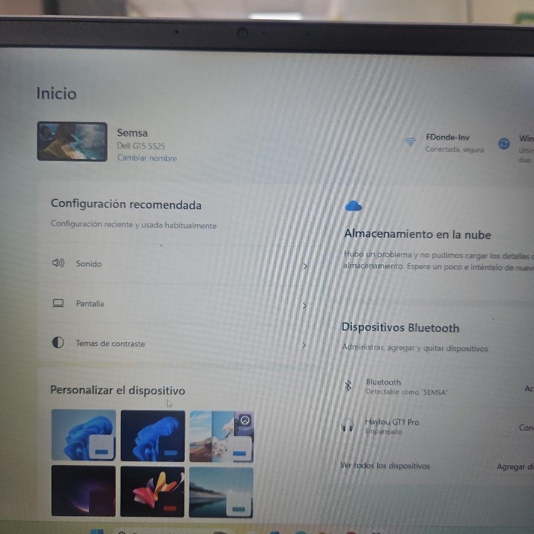 LAPTOP DELL G15 5525 (2023) 512 GB SSD 8 GB RAM (SEMINUEVO)