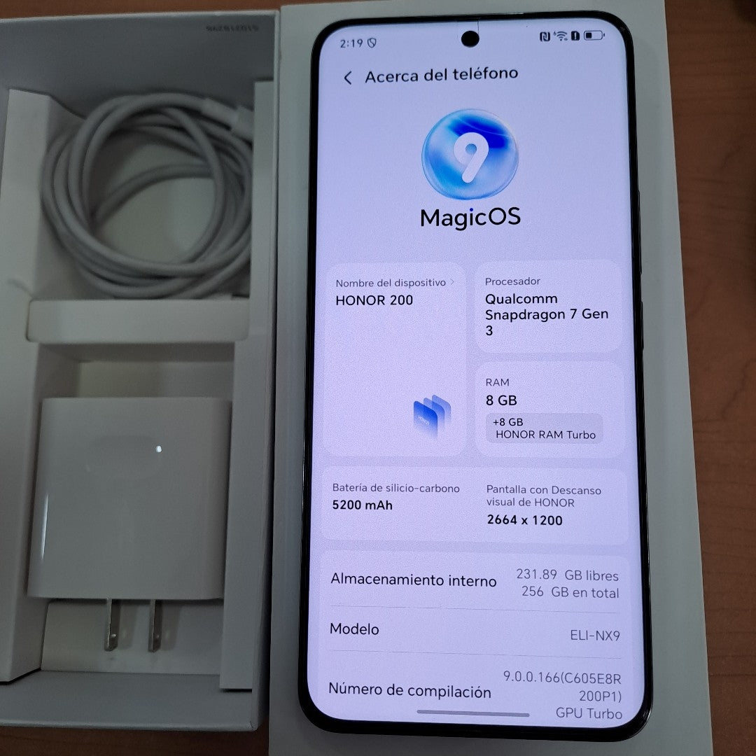 CELULAR HONOR 200 5G ELI-NX9 (2024) 256 GB 8 GB RAM (SEMINUEVO)