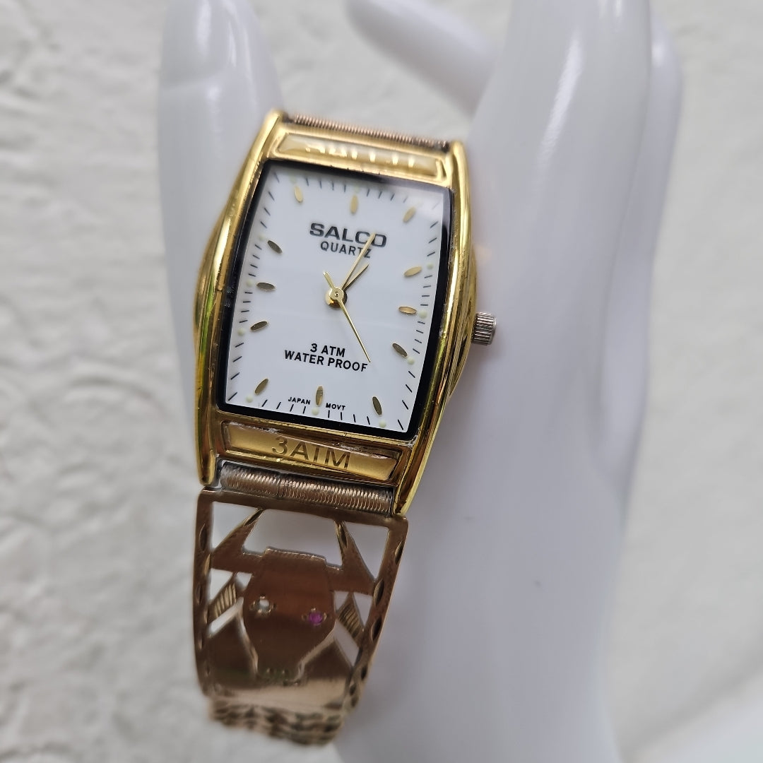 RELOJ CAJA ACERO PULSO ORO. ORO. 10 K 53.6 GRMS (SEMINUEVO)