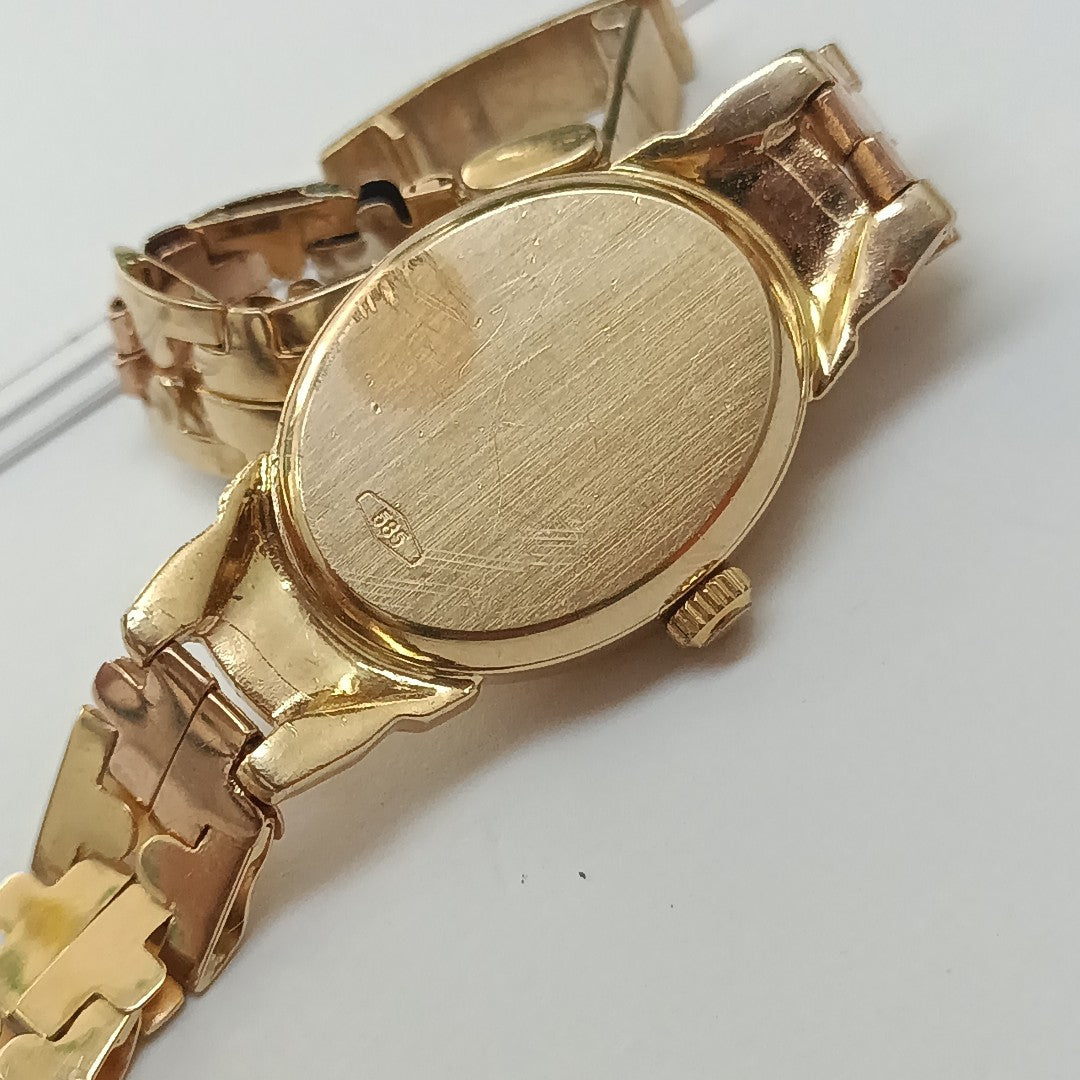 RELOJ CAJA Y PULSO ORO. ORO. 14 K 21.7 GRMS (SEMINUEVO)