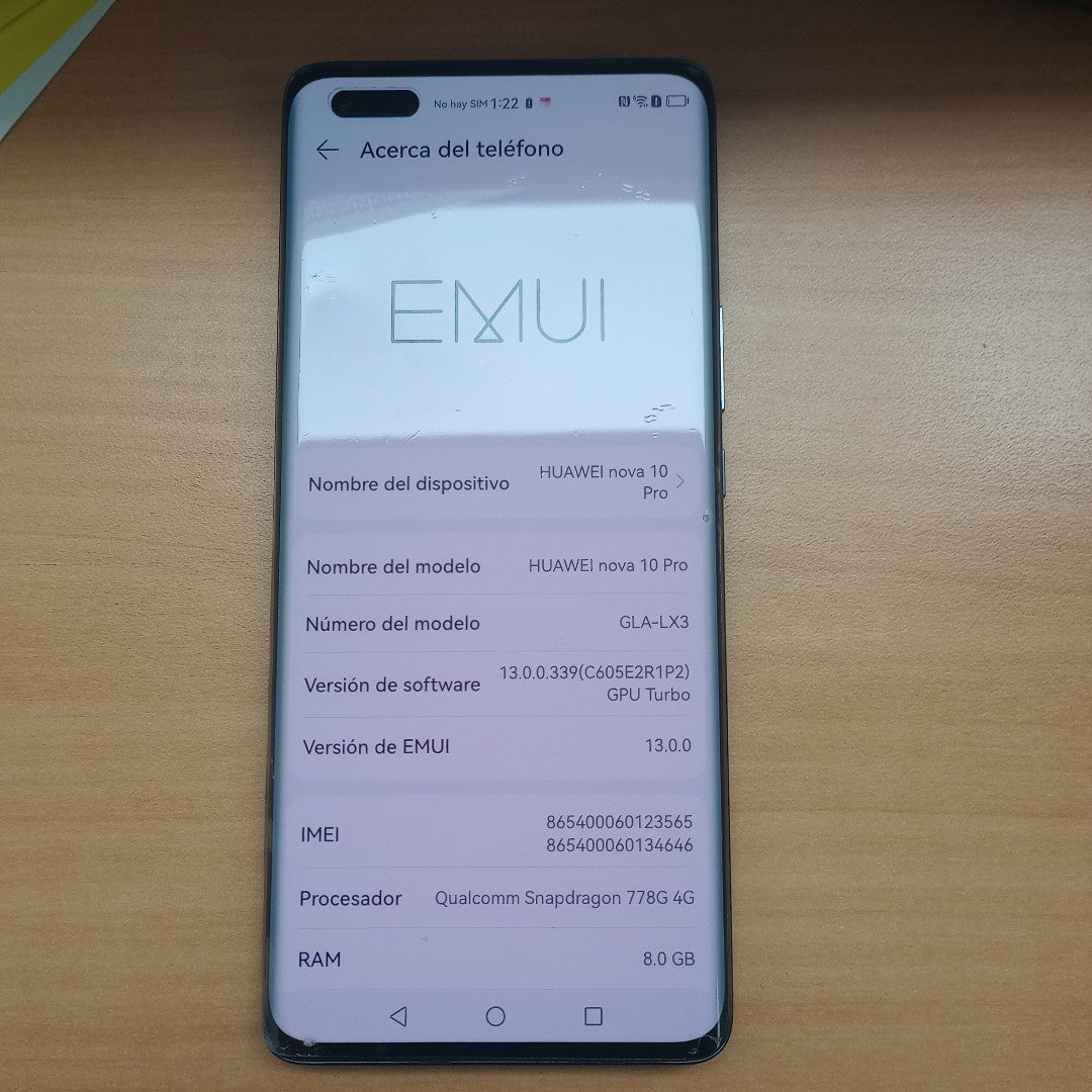 CELULAR HUAWEI NOVA 10 PRO GLA-LX3 256 GB 8 GB RAM (SEMINUEVO)