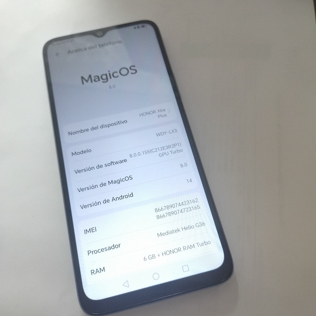 CELULAR HONOR X6A WDY-LX3 (2023) 256 GB 6 GB RAM (SEMINUEVO)
