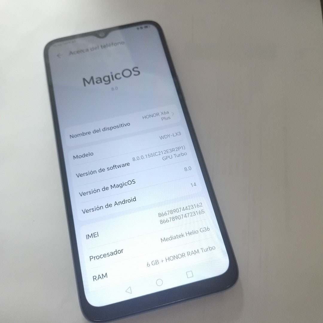 CELULAR HONOR X6A WDY-LX3 (2023) 256 GB 6 GB RAM (SEMINUEVO)