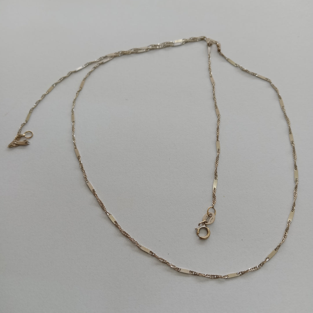 CADENA. ORO BLANCO. 14 K 2.1 GRMS (SEMINUEVO)