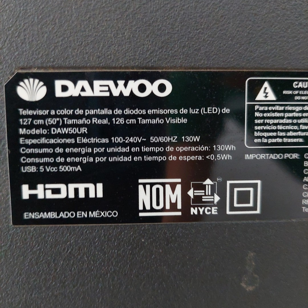 PANTALLA DAEWOO DAW50UR (2024) 50" LED 4K (SEMINUEVO)
