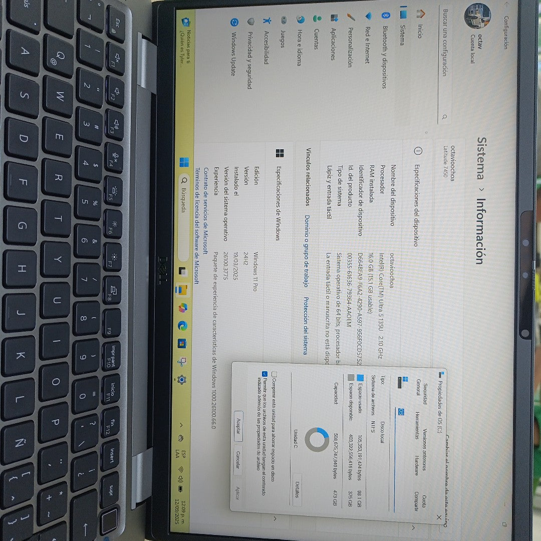 LAPTOP DELL LATITUDE 7450 (2024) 512 GB SSD 16 GB RAM (SEMINUEVO)