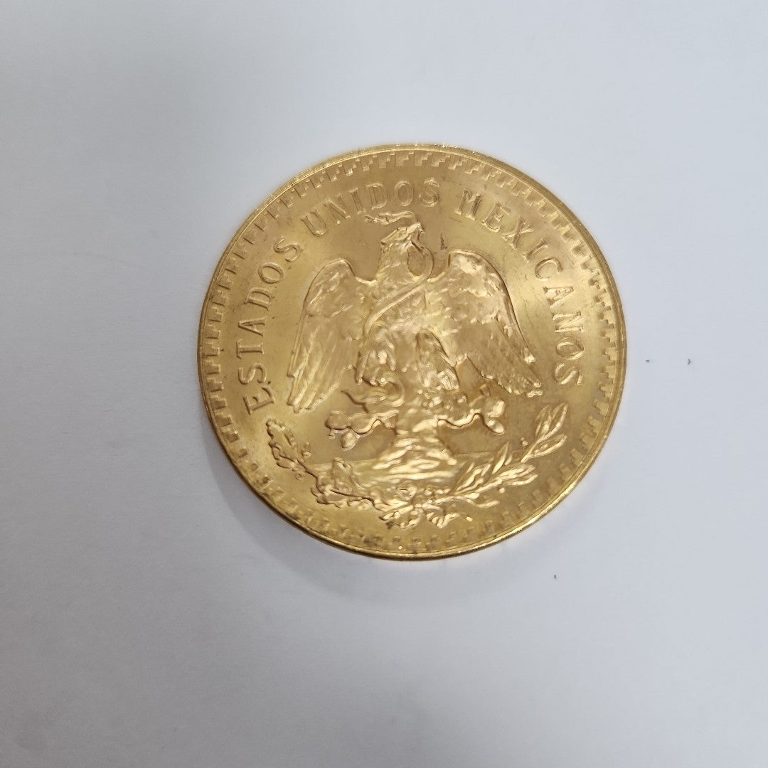 K1 41.6 GRMS - DESC. 0 GRAMOS - 21 K - AVALÚO 77126.4 * * IDENTIFICACIÓN MONEDA NOMINATIVA. * MONEDAS PESOS 50 PESO (SEMINUEVO)