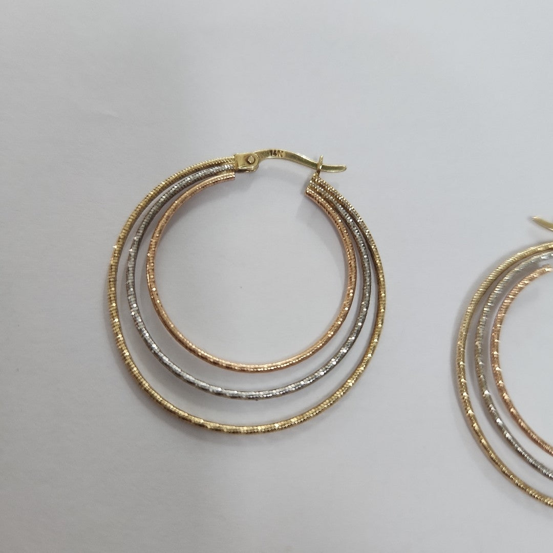 ARRACADAS PAR. ORO COMBINADO. 14 K 2.5 GRMS (SEMINUEVO)