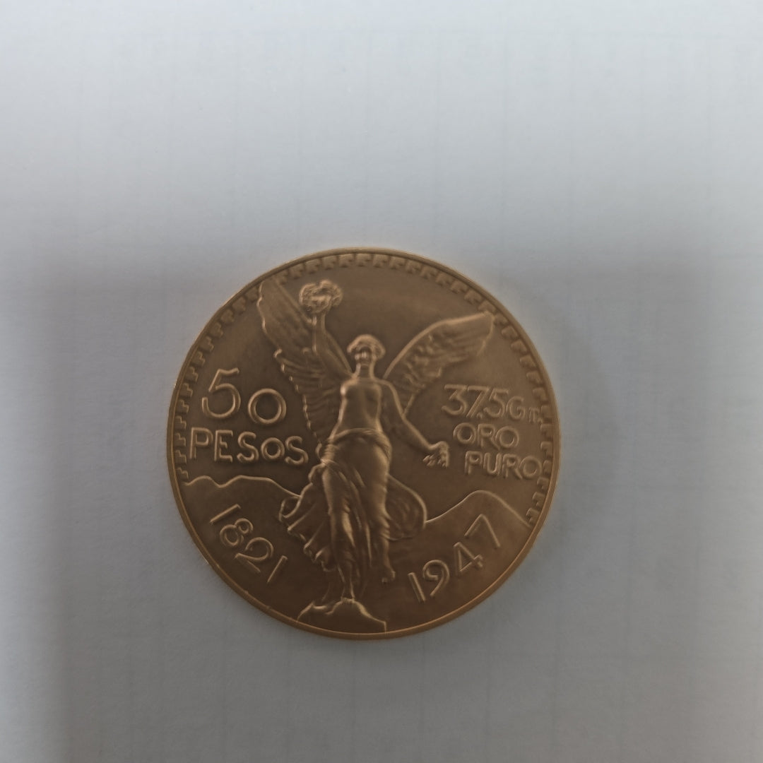 K1 41,60 GRMS - DTO. 0,00 GRMS - 21 K - AVALÚO 78260,00 * IDENTIFICACIÓN MONEDA NOMINATIVA * MONEDAS PESOS 50 PESOS (SEMINUEVO)