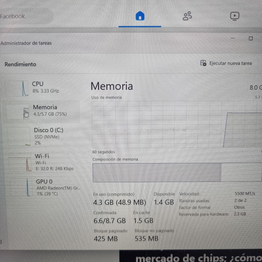 LAPTOP LENOVO IDEAPAD 1 15AMN7 (2023) 256 GB SSD 8 GB RAM (SEMINUEVO)