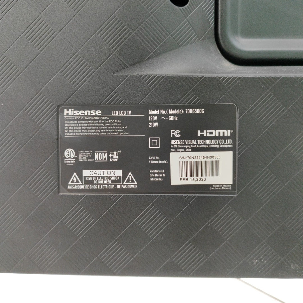 PANTALLA HISENSE 70H6500G (2022) 70" LED 4K (SEMINUEVO)