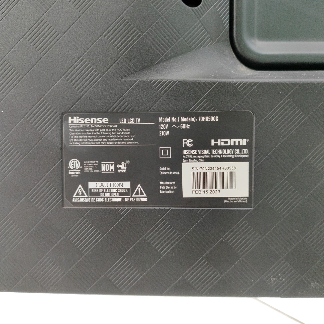 PANTALLA HISENSE 70H6500G (2022) 70" LED 4K (SEMINUEVO)