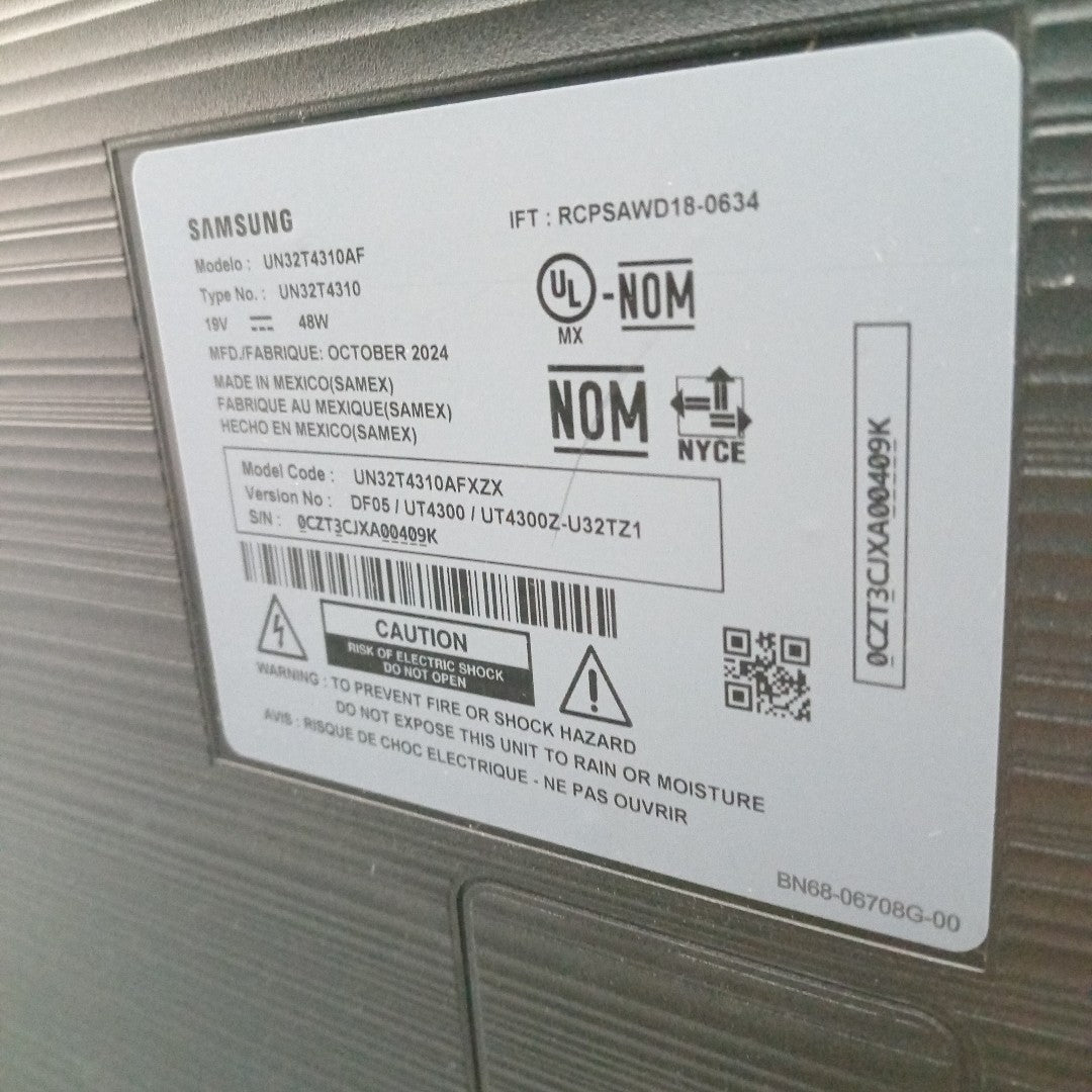 PANTALLA SAMSUNG UN32T4310AF (2023) 32" LED HD (SEMINUEVO)