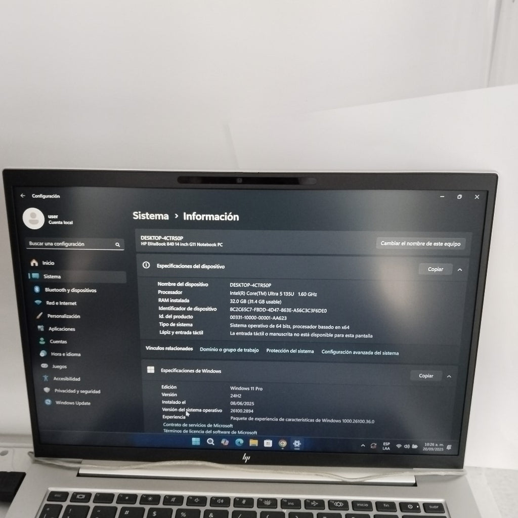 LAPTOP HP ELITEBOOK 840 G11 (2023) 512 GB SSD 32 GB RAM (SEMINUEVO)