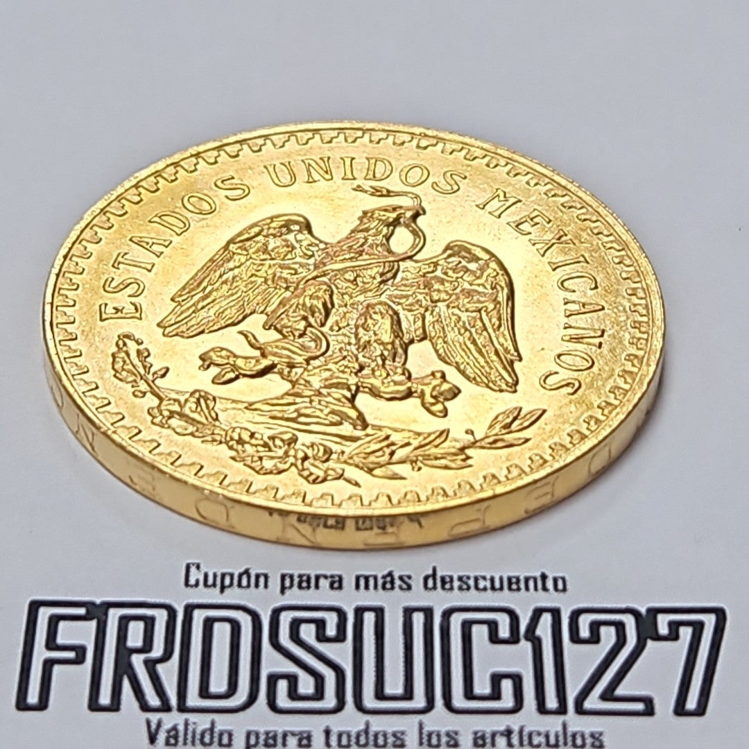 K1 41.6 GRMS - DESC. 0 GRAMOS - 21 K - AVALÚO 77126.4 * * IDENTIFICACIÓN MONEDA NOMINATIVA. * MONEDAS PESOS 50 PESO (SEMINUEVO)