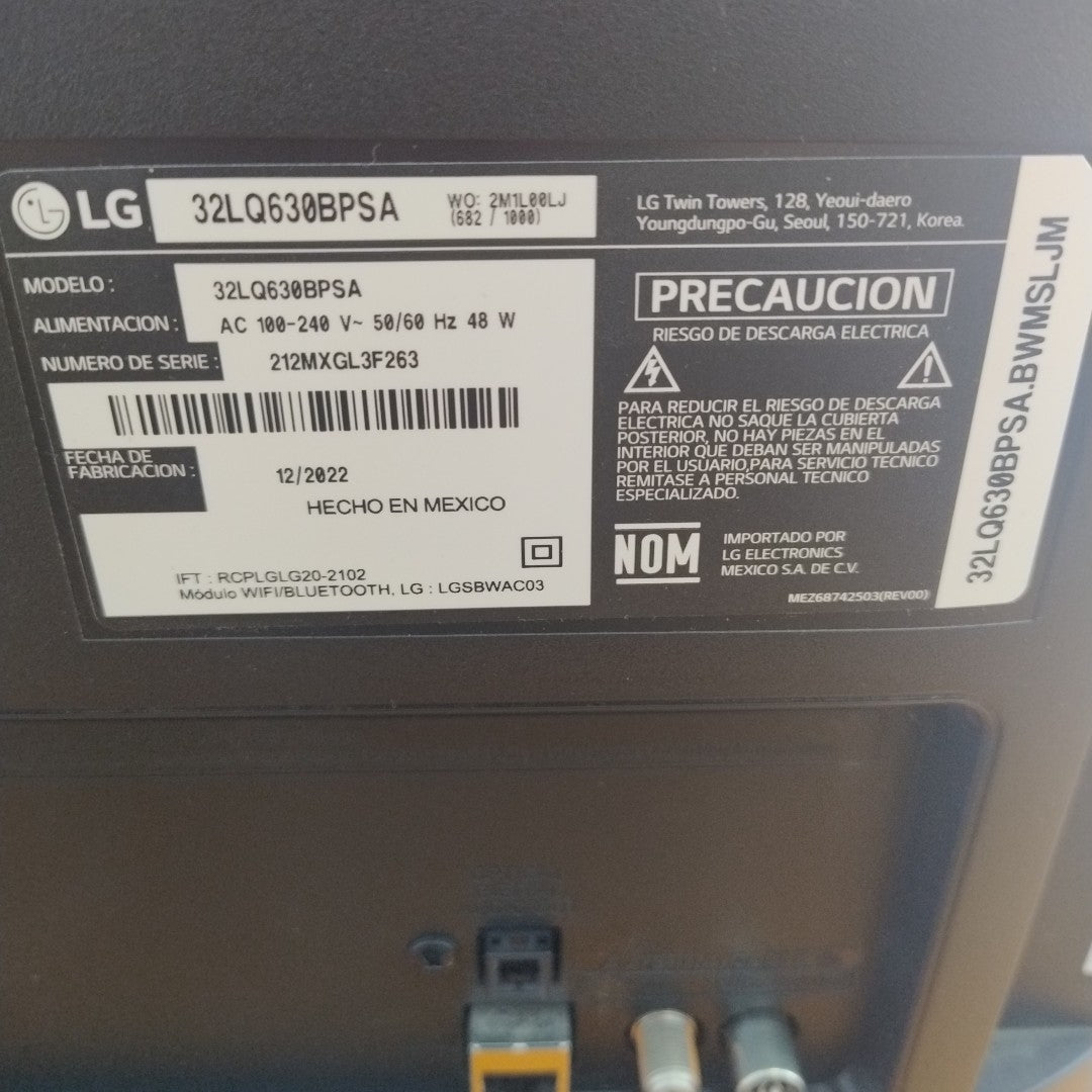 PANTALLA LG 32LQ630BPSA (2022) 32" LED HD (SEMINUEVO)