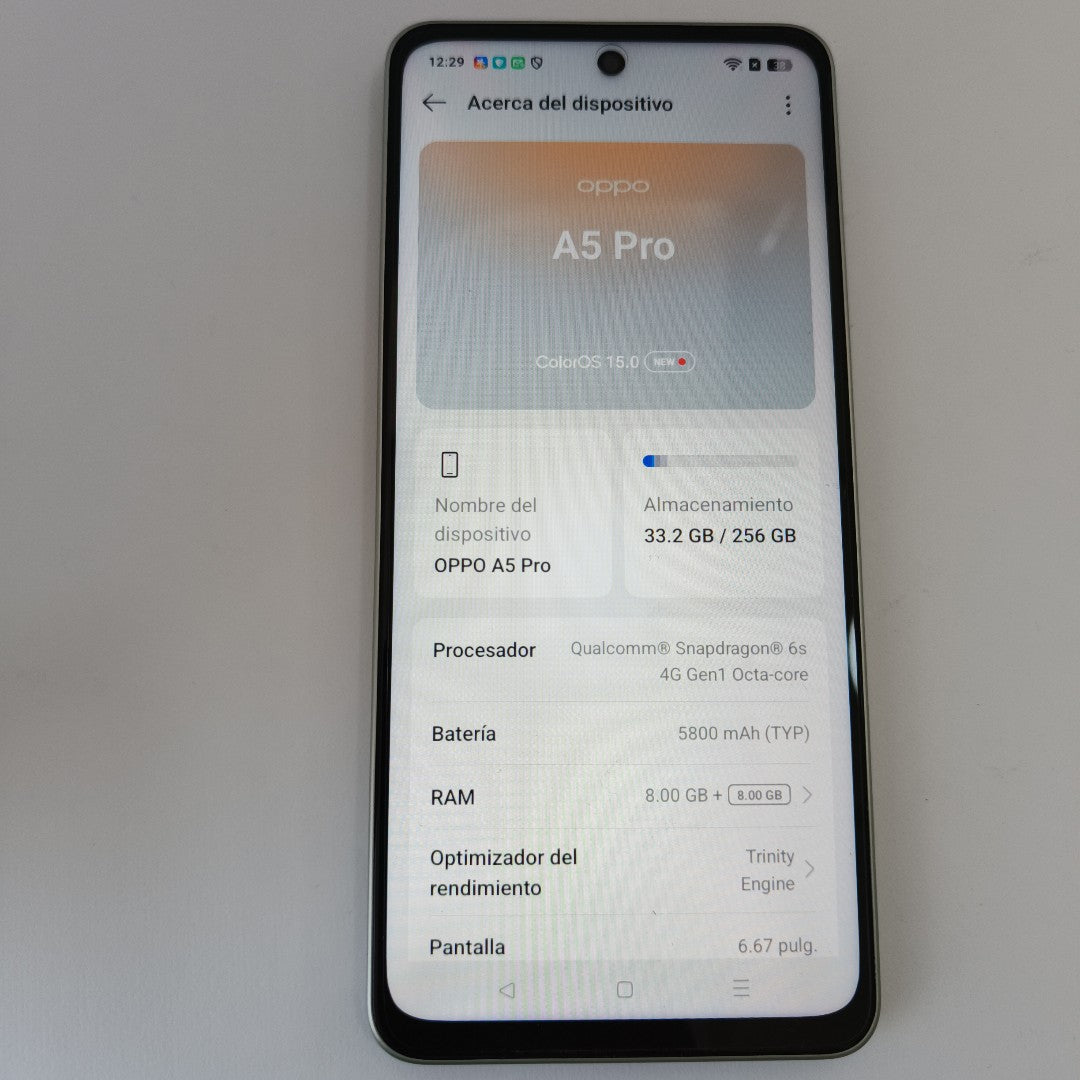 CELULAR OPPO  A5 PRO CPH2711 (2025) 256 GB 8 GB RAM (SEMINUEVO)
